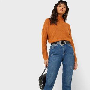 TOPSHOP Funnel Neck Crop Sweater